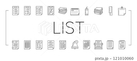 list check document tick icons set vector 121010060
