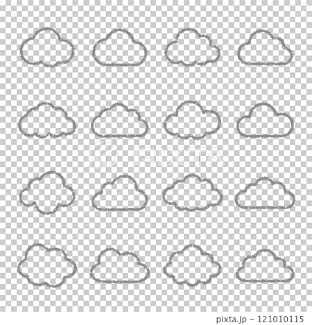 Cloud icon, hand-drawn style, cloudy, cloud, blur, crayon 121010115