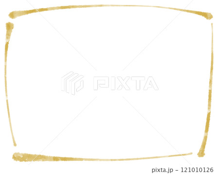 筆書きのシンプルな金色の和風フレーム　上品　華奢 121010126