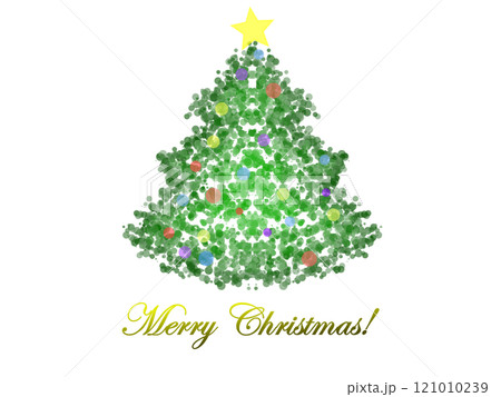 粒子でできたシンプルなクリスマスツリー(文字入り） 121010239