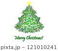 粒子でできたシンプルなクリスマスツリー(文字入り） 121010241
