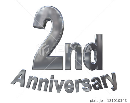 3DCG文字「2nd Anniversary/2周年マークキラキラ」シルバー,銀 3DCG文字「2nd Anniversary/2周年マークキラキラ」シルバー,銀 121010348