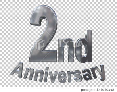 3DCG文字「2nd Anniversary/2周年マークキラキラ」シルバー,銀 3DCG文字「2nd Anniversary/2周年マークキラキラ」シルバー,銀 121010348