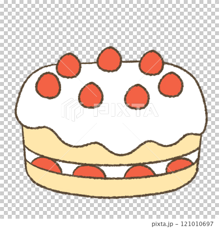 Cute illustration of a strawberry cake Cute illustration of a strawberry cake 121010697