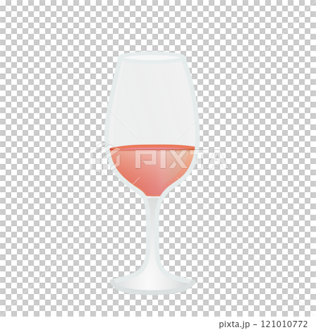 Illustration of a glass of rose wine 121010772