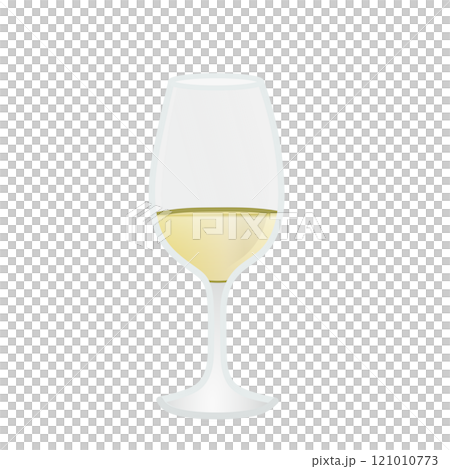 白ワインの入ったグラスのイラスト 121010773
