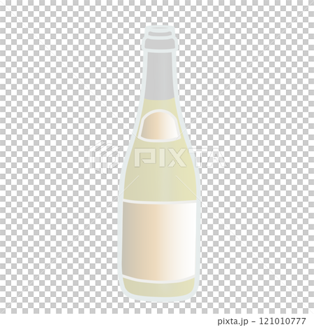 白ワインのボトルのイラスト 121010777