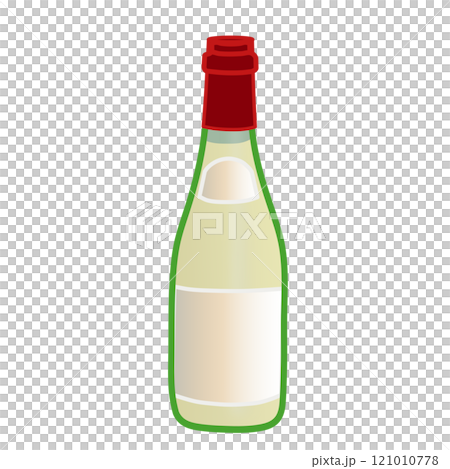 白ワインのボトルのイラスト 121010778