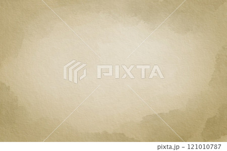 Vintage kraft rectangular paper with old texture and vignette with a slight blur of beige color blank space for banners, greetings,invitations.The watercolor background is hand drawn 121010787