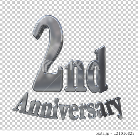 3DCG letters "2nd Anniversary/2nd Anniversary mark glitter" Silver, Silver 3DCG letters "2nd Anniversary/2nd Anniversary mark glitter" Silver, Silver 121010825