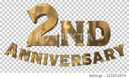 3DCG文字「2nd Anniversary/2周年マークキラキラ」ゴールド,金 3DCG文字「2nd Anniversary/2周年マークキラキラ」ゴールド,金 121011074