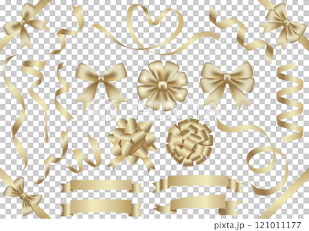 Champagne gold ribbon set 121011177