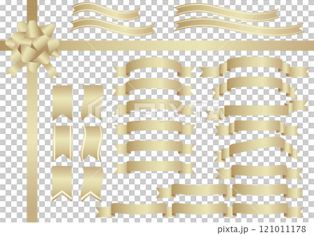Champagne gold ribbon material set 121011178