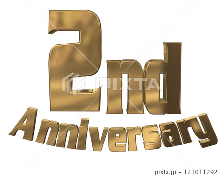 3DCG文字「2nd Anniversary/2周年マークキラキラ」ゴールド,金 3DCG文字「2nd Anniversary/2周年マークキラキラ」ゴールド,金 121011292