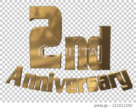 3DCG文字「2nd Anniversary/2周年マークキラキラ」ゴールド,金 3DCG文字「2nd Anniversary/2周年マークキラキラ」ゴールド,金 121011292