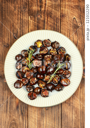 Charred roasted Chestnuts. Charred roasted Chestnuts. 121012290