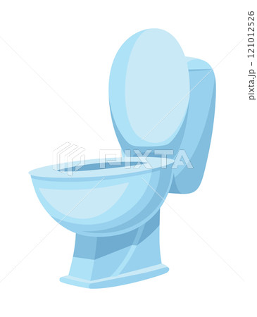 New ceramic toilet bowl and washbasin. Clean bathroom interior element of decoration. Vector cartoon flat illustration New ceramic toilet bowl and washbasin. Clean bathroom interior element of decoration. Vector cartoon flat illustration 121012526
