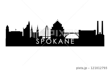 Spokane, WA skyline silhouette. Spokane, WA skyline silhouette. 121012793