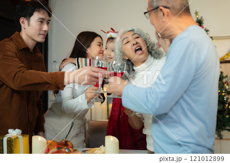 Dinner and Family holiday celebrating, together at New Year. Dinner and Family holiday celebrating, together at New Year. 121012899