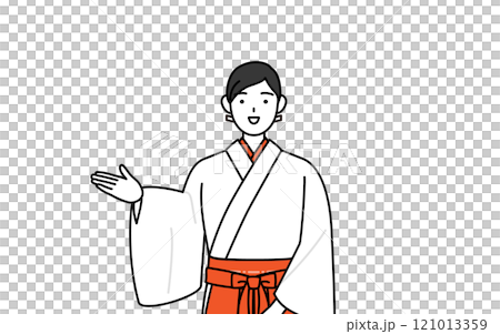 穿著白大褂、身穿猩紅色袴,為我們指引方向的巫女 穿著白大褂、身穿猩紅色袴,為我們指引方向的巫女 121013359