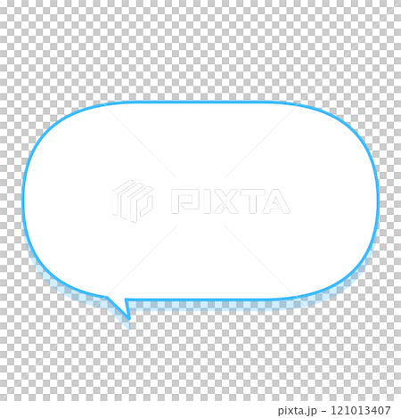 Simple speech bubble_rounded corners_blue 121013407