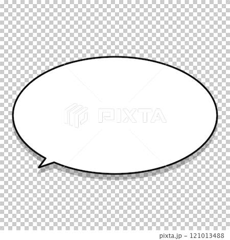 シンプルな吹き出し_楕円_black シンプルな吹き出し_楕円_black 121013488
