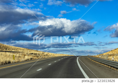 Cumulus clouds over Interstate 80 121013826