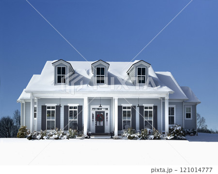 USA, Tennessee, Nashville, Cottage style farmhouse in winter USA, Tennessee, Nashville, Cottage style farmhouse in winter 121014777