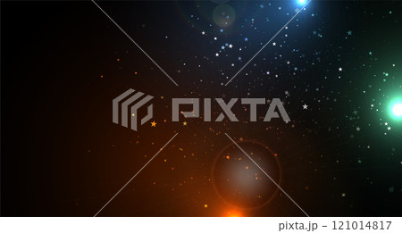 Glowing colorful stars and particles abstract modern background 121014817