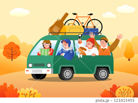 A scene where you pack your camping gear and go camping in the fall. A scene where you pack your camping gear and go camping in the fall. 121015455