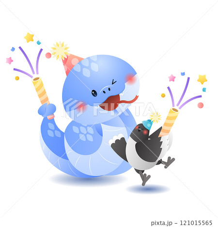 Snake setting off celebratory fireworks 121015565