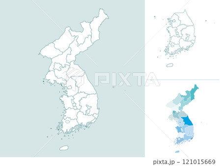 Korea Korean Peninsula national map illustration Korea Korean Peninsula national map illustration 121015669