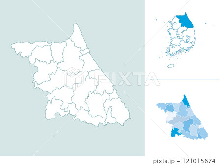 Korea Gangwon-do map illustration Korea Gangwon-do map illustration 121015674