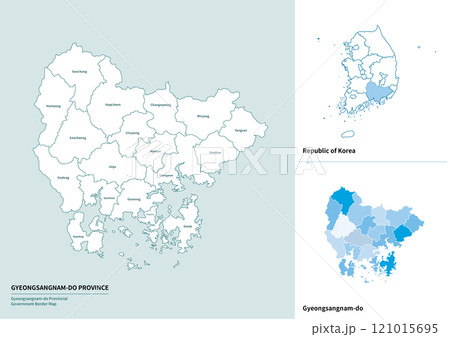 Korea Gyeongsangnam-do English map illustration Korea Gyeongsangnam-do English map illustration 121015695
