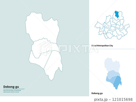 Map illustration of Dobong-gu, Seoul, Korea Map illustration of Dobong-gu, Seoul, Korea 121015698