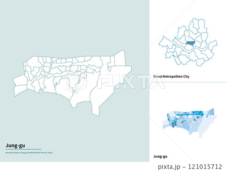 Map illustration of Jung-gu, Seoul, South Korea 121015712