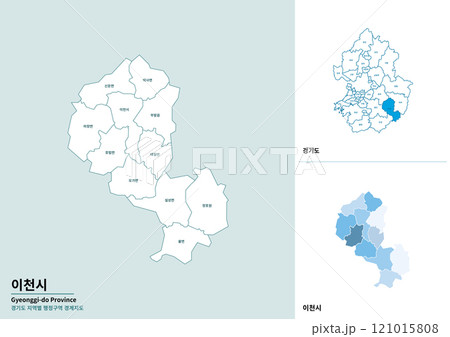 Detailed map illustration of Icheon-si, Gyeonggi-do, Korea Detailed map illustration of Icheon-si, Gyeonggi-do, Korea 121015808