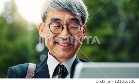 Japanese, business and man with tablet in city for communication, planning travel and schedule update. Mature, person and digital for corporate negotiation, location research and information in Japan Japanese, business and man with tablet in city for communication, planning travel and schedule update. Mature, person and digital for corporate negotiation, location research and information in Japan 121016236