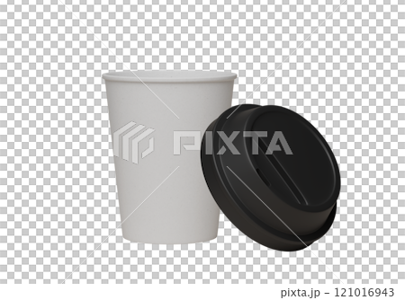 coffee cup with open black lid sleeveless 3D render mock up coffee cup with open black lid sleeveless 3D render mock up 121016943