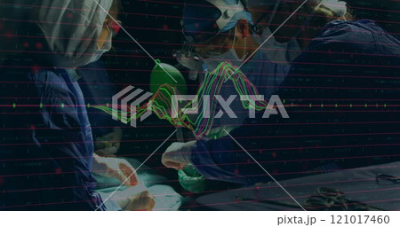 Image of statistics and data processing over diverse surgeons Image of statistics and data processing over diverse surgeons 121017460
