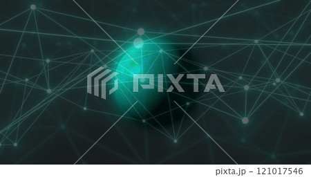 Image of network of connections over globe 121017546