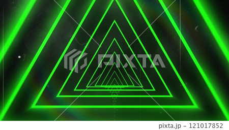 Image of glowing green neon light trails moving...のイラスト素材 [121017852 ...