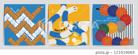 2025 Blue Snake New Year Vector Illustration Set 2025 Blue Snake New Year Vector Illustration Set 121019069