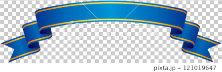 Single illustration 4 of a curved gradient ribbon with gold lines (blue) Single illustration 4 of a curved gradient ribbon with gold lines (blue) 121019647