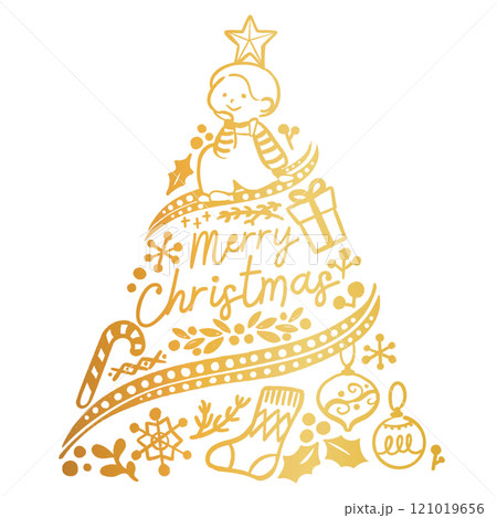 金色のクリスマスツリー 121019656