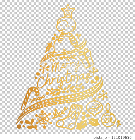 金色のクリスマスツリー 121019656