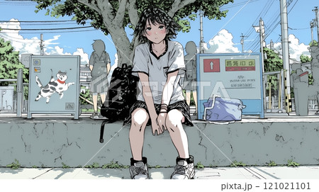 学校でいじめられていじけている女子生徒