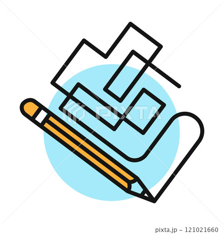 Building line icon. Color symbol in simple style. Industry construction symbol for app design. Vector cartoon illustration Building line icon. Color symbol in simple style. Industry construction symbol for app design. Vector cartoon illustration 121021660