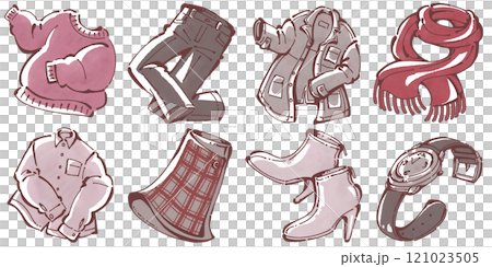 冬季時尚單品插圖集 121023505