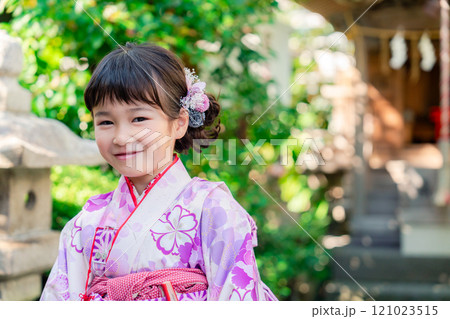 着物姿の女の子(七五三) 着物姿の女の子(七五三) 121023515
